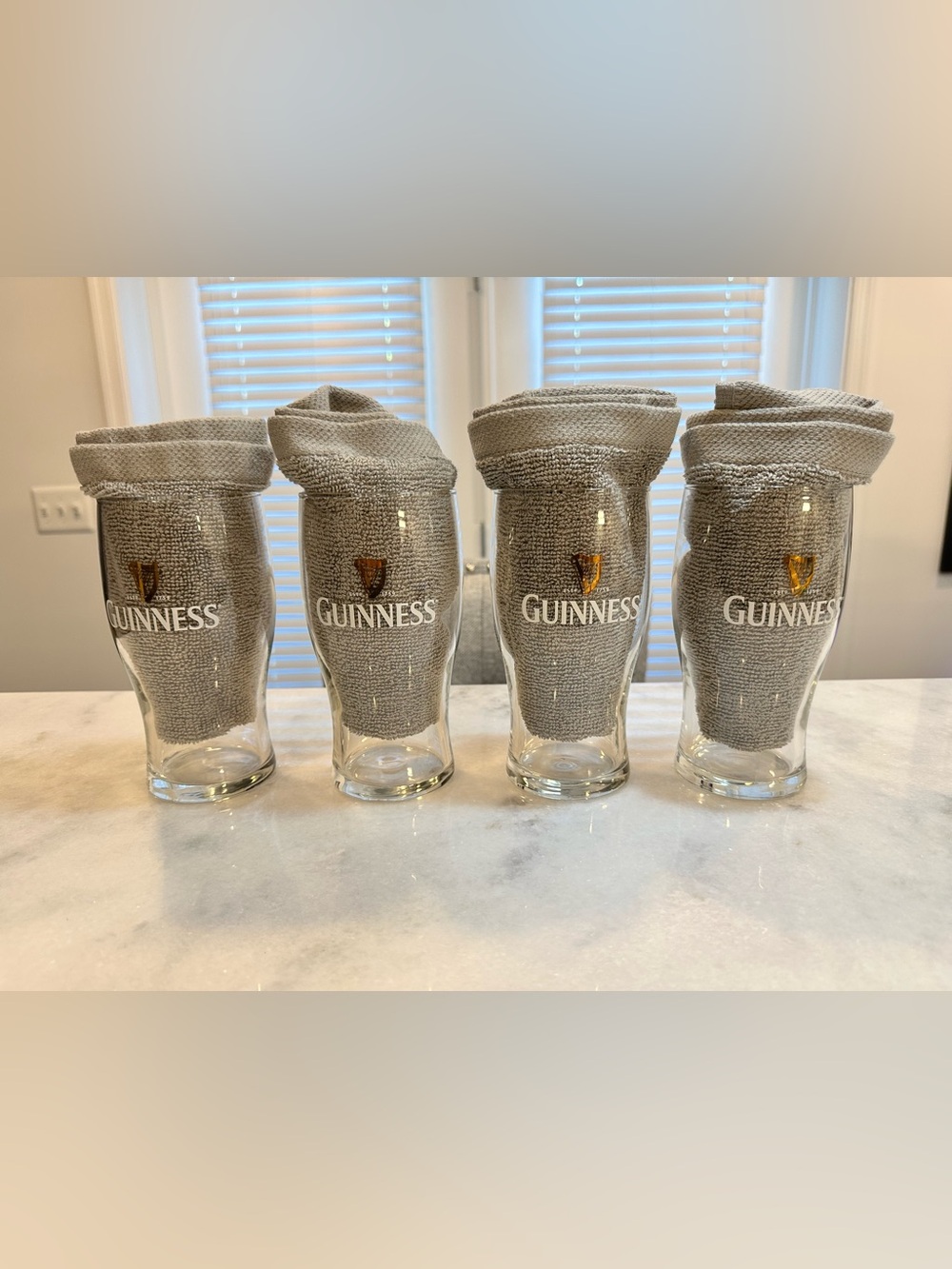Guinness Draught 1759 Pint Beer Glasses, Set of Four Collectible Glasses, 20oz